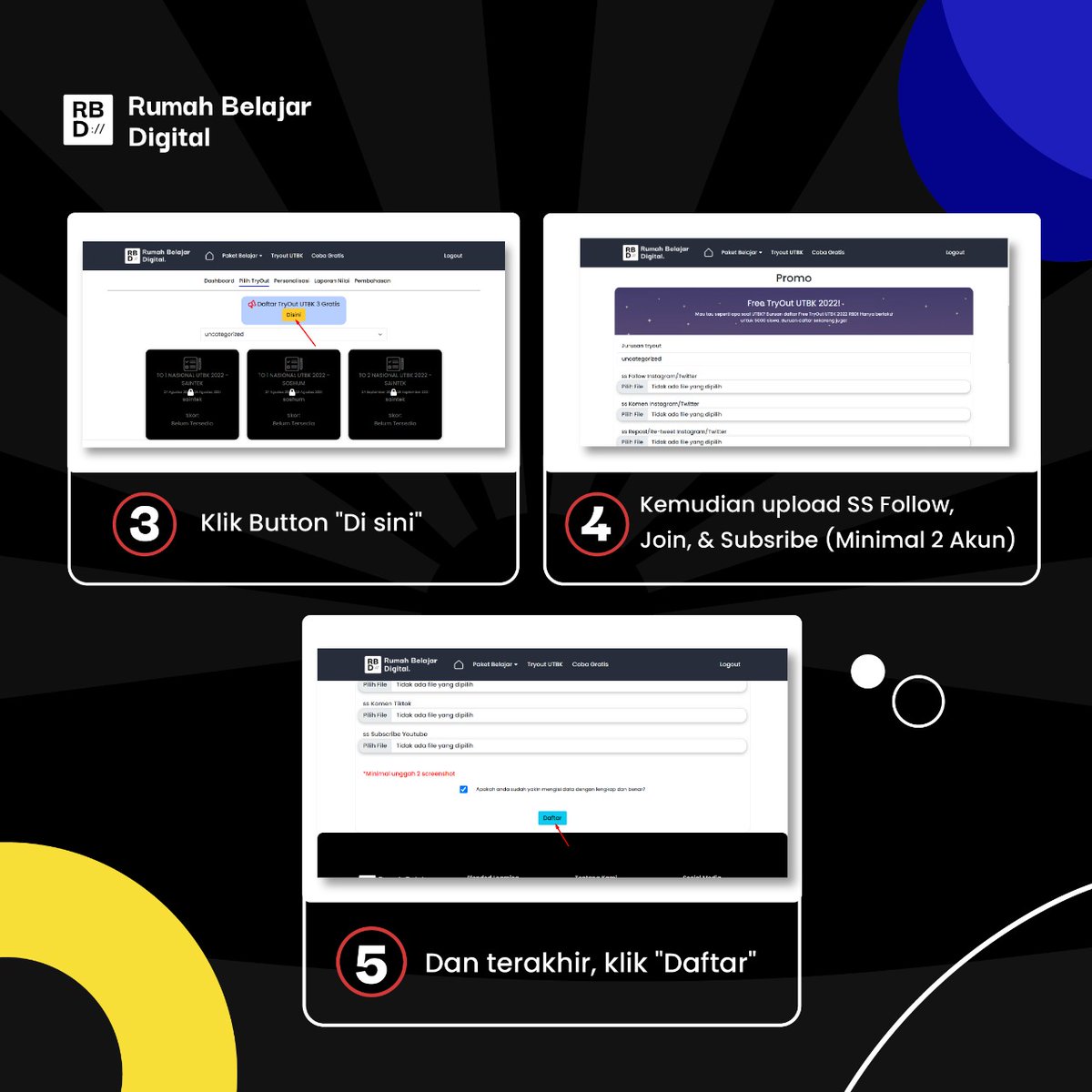 rbdigital_id's tweet image. TRYOUT 3 PREMIUM UTBK 2022 GRATIS!!!!!!
Caranya easy!
• RT atau Like tweet ini 
• Reply dengan tag 5 temanmu, lalu hastag #tryoutserasautbk #pastikankamusiap
• Follow twitter &amp;amp; subscribe youtube RBDigital
• Upload SS ke bit.ly/3DlqDGL
Buruan daftar sekarang juga 😉
