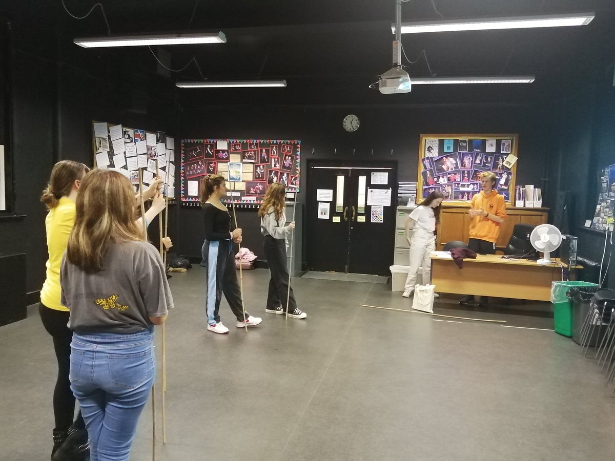 GCSDrama's tweet photo. Y12 Drama Student led workshop on the practitioner Grotowski... With sticks!... https://t.co/rI9RQeqw2M