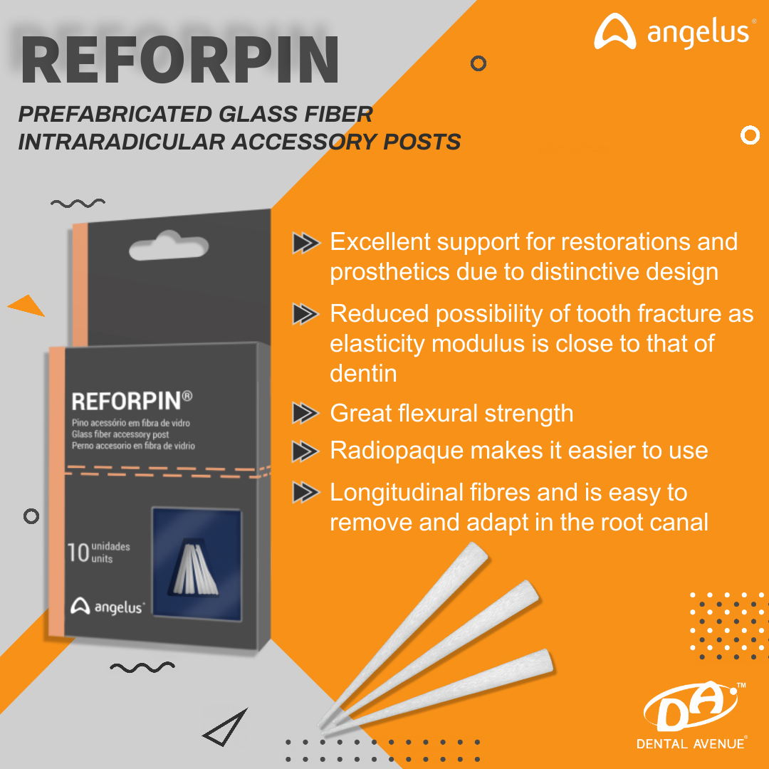 dental_avenue_'s tweet image. Recommended for reinforcement of fragile roots and support of restorations and prosthetic crowns !
.
.
.
#reforpin #fiberpost #angelusreforpin #angelus #postandcore #endodotist #rootreplacement #toothpillar #bds #mds #IDA #dentalavenue #rootreinforcement #restorationsupport