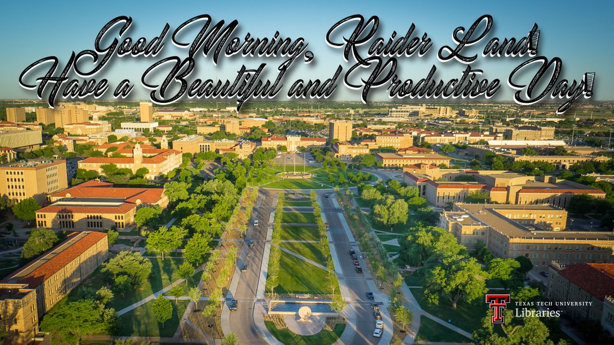 TexasTechLib's tweet photo. It's Friday, Red Raiders! We have made it through another week. Let's finish it out strong! #FinishStrong #FridayVibes #GoLibrary #GoCreateYourWorld #TexasTech https://t.co/fgiJ5zALxL