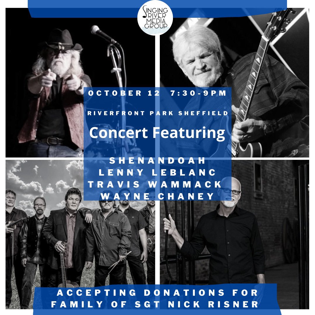 Oct 12! Free concert but accepting donations for SGT NICK RISNER’S family!! 💙💙💙