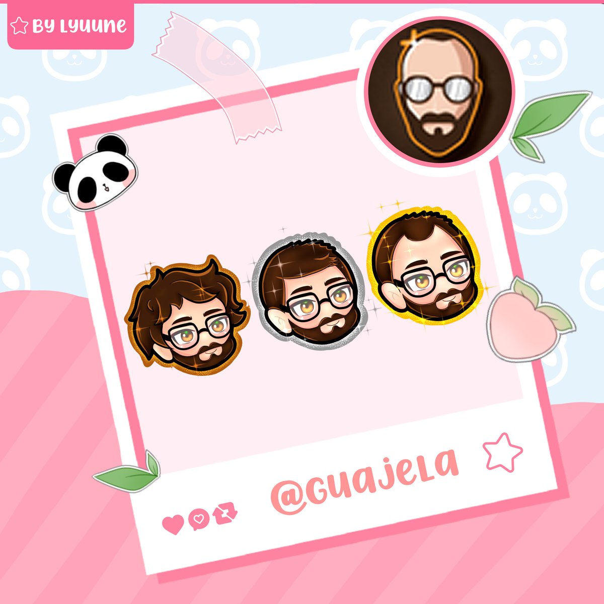 Lyuu_ne's tweet photo. Twitch badges I made for 
@/guajela !  

• Retweets appreciated = 🧡

Badges para twitch que fiz para o
@/guajela !

• Retweets me ajudam muito! 🥰💖 https://t.co/6rSHr843QQ