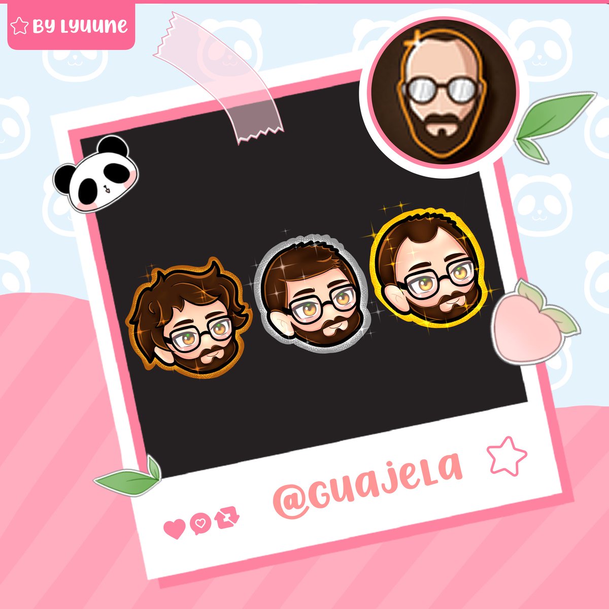 Lyuu_ne's tweet photo. Twitch badges I made for 
@/guajela !  

• Retweets appreciated = 🧡

Badges para twitch que fiz para o
@/guajela !

• Retweets me ajudam muito! 🥰💖 https://t.co/6rSHr843QQ