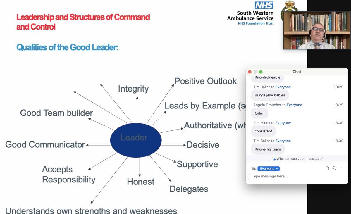 EMDocJB's tweet photo. You have to know your subject matter extremely well to manage a truly interactive presentation at an online conference
@robertflute asking about the qualities of a leader (bringing jelly babies is obviously key!)
#BASICS21 https://t.co/0ZwBlGXCfZ