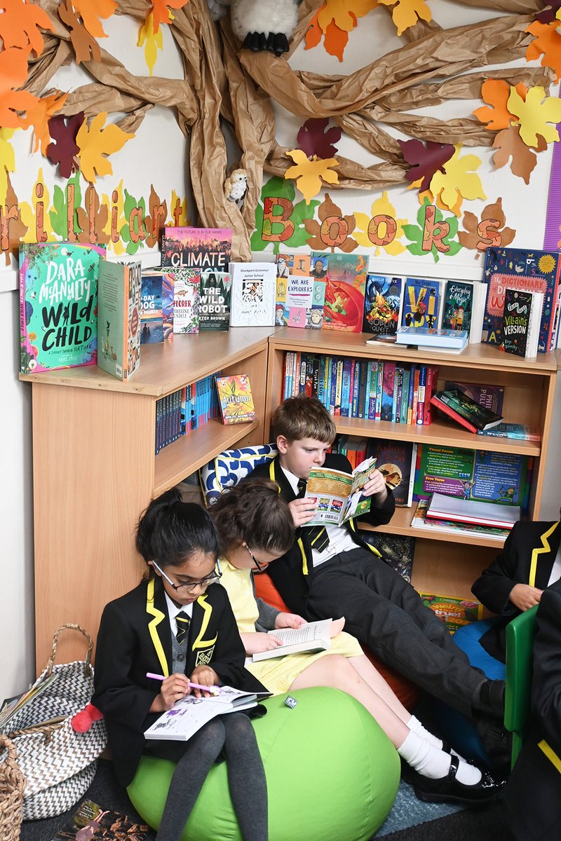 stockportgs's tweet photo. Pupils in Years Four to Six read #books from #authors such as @FisherAuthor, @RossAuthor & @OnjaliRauf as part of the @Literacy_Trust's #Take10ToRead10 Challenge.
#SGSJuniorSchool #TheClockworkCrow #TheNowhereEmporium #TheBoyattheBackoftheClass #BeastQuest https://t.co/q299YcdUL0