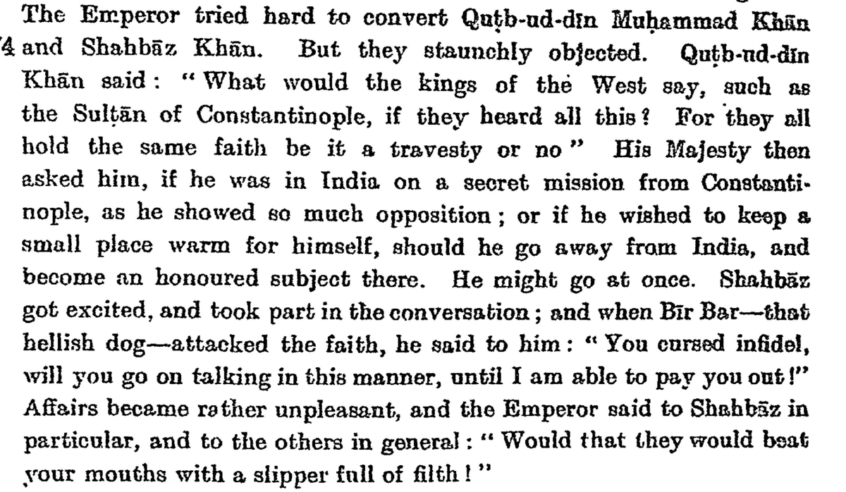 Badauni says that Emperor Akbar kept swines and dogs in the fort ...