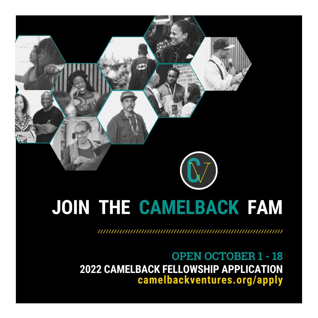 @camelbackorg invests $40k in early stage BIPOC, women, & non-binary entrepreneurs making a positive impact in their communities through education and/or technology. 

Sound like you? Apply to the 2022 Camelback Fellowship now 👉 camelbackventures.org/apply.

#CamelbackFam