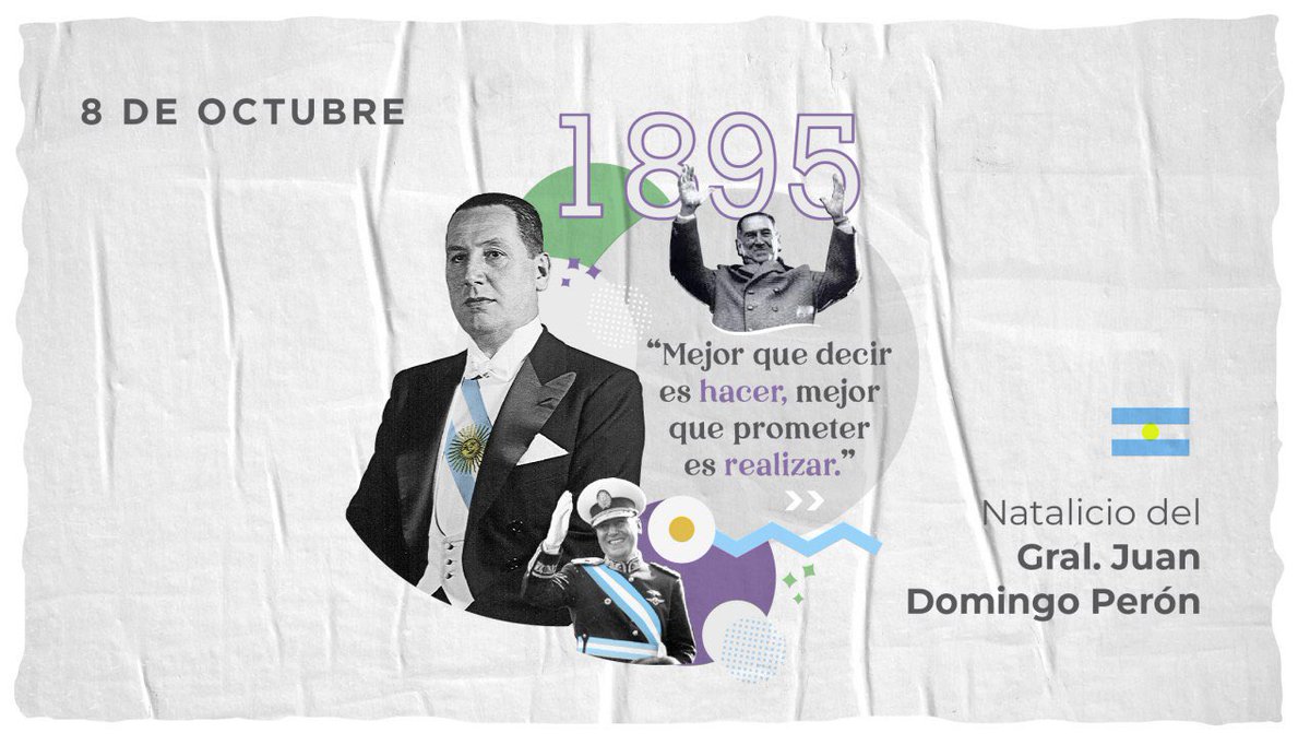 mayrasmendoza's tweet photo. Un día como hoy nacía Juan Domingo Perón, quien impulsó la mayor transformación en nuestra patria y garantizó derechos para el pueblo argentino.

#PerónCumple ✌🏼♥️ https://t.co/qTbUs2WaFJ