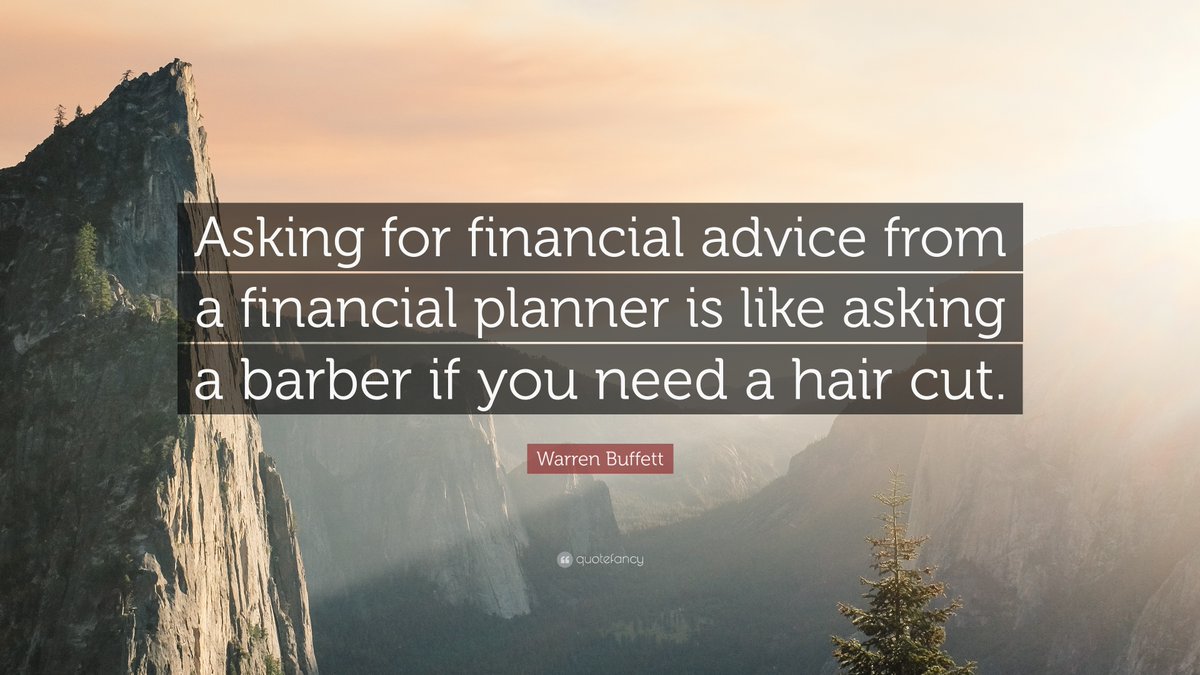 "Asking for financial advice from a financial planner is like asking a barber if you need a hair cut." - Warren Buffett

W: alexziff.com 
T: 07973616959

#quote #quotesdaily #quoteoftheday  #financialplanning #planyourfuture #wealthmanagement #finances #moneymanagement