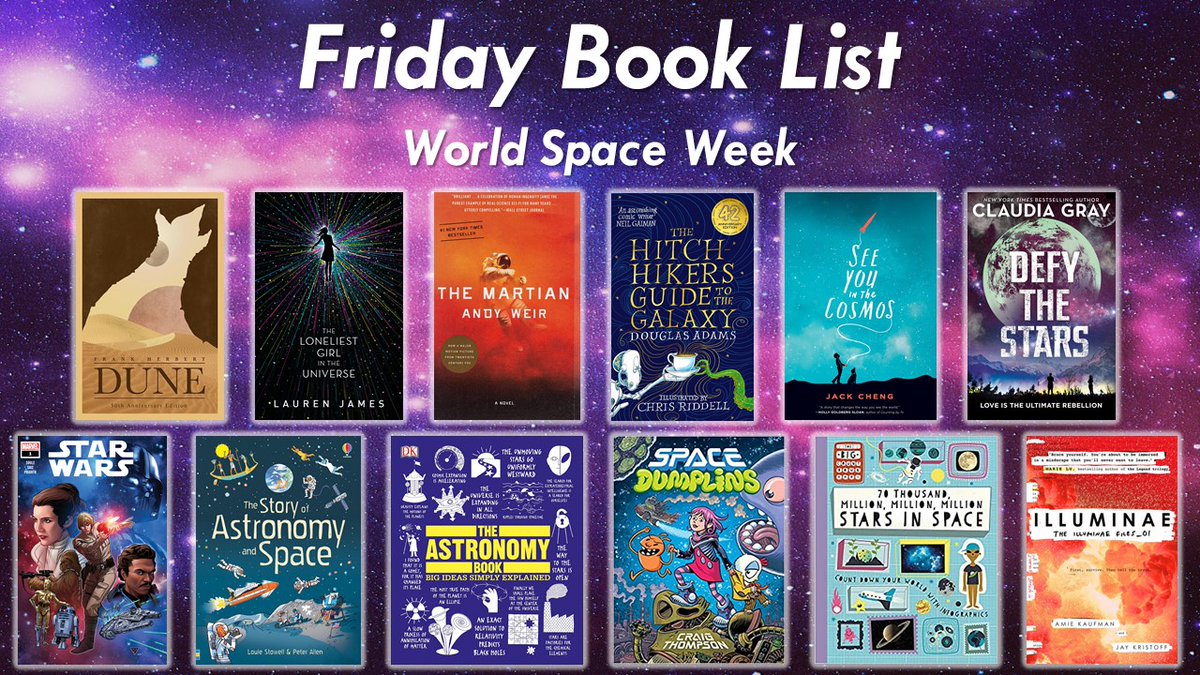 JPaulLibrary's tweet photo. Before I leave you for the October break, here's a #FridayBookList for #WorldSpaceWeek! You can find all these great books in the library. Have a great holiday! #SchoolLibrary #DailyBookRecommendation #Space πͺ https://t.co/WOlSCcmA5h