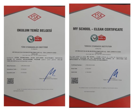 Temiz okul, sağlıklı öğrenci ve başarılı nesiller demektir. İTÜ ETA Vakfı Doğa Koleji İncek Kampüsü olarak uygulanan denetimler sonrası bu sene de “Okulum Temiz Belgesi” almaya hak kazandık!! <a href="/alideniz_itu/">Prof. Dr. Ali Deniz</a> <a href="/serozeren/">Serhat Özeren</a> <a href="/EnisEryaman/">Enis Eryaman</a> <a href="/ozgurkapann/">Özgür Kapan</a> <a href="/muratyos/">murat yöş</a> <a href="/ErsinGuctekin/">Ersin Güçtekin</a> <a href="/clkaysem/">Ayşe Çelik</a>