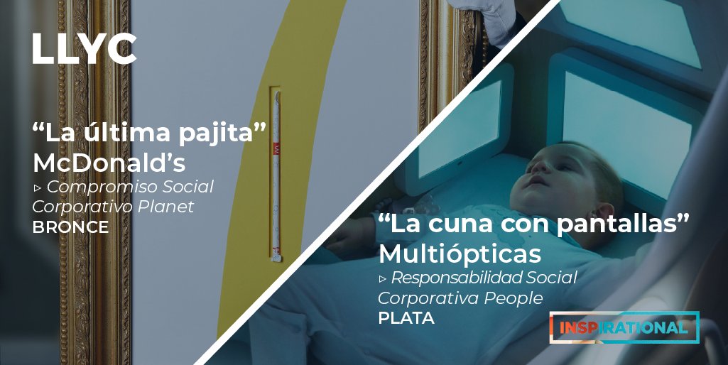 McuraCura's tweet photo. .@LlorenteyCuenca sigue sumando premios: #InvisibleSoledad consigue dos medallas de plata en los #FIAP50 @FIAP_, medalla de plata también para “La cuna con pantallas (#ScreenPollution)” y medalla de bronce para “La última pajita” en los #Inspirational21 de @IAB_Spain. https://t.co/34sc3MRQ1W