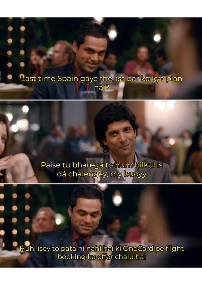 OneCardHelp's tweet photo. The plot for ZNMD 2 could not get any better ๐๐
.
.
#FestiveDelights #FlauntYourMetal #MobileFirstCreditCard #OneCard https://t.co/Ppq5NcWH8a