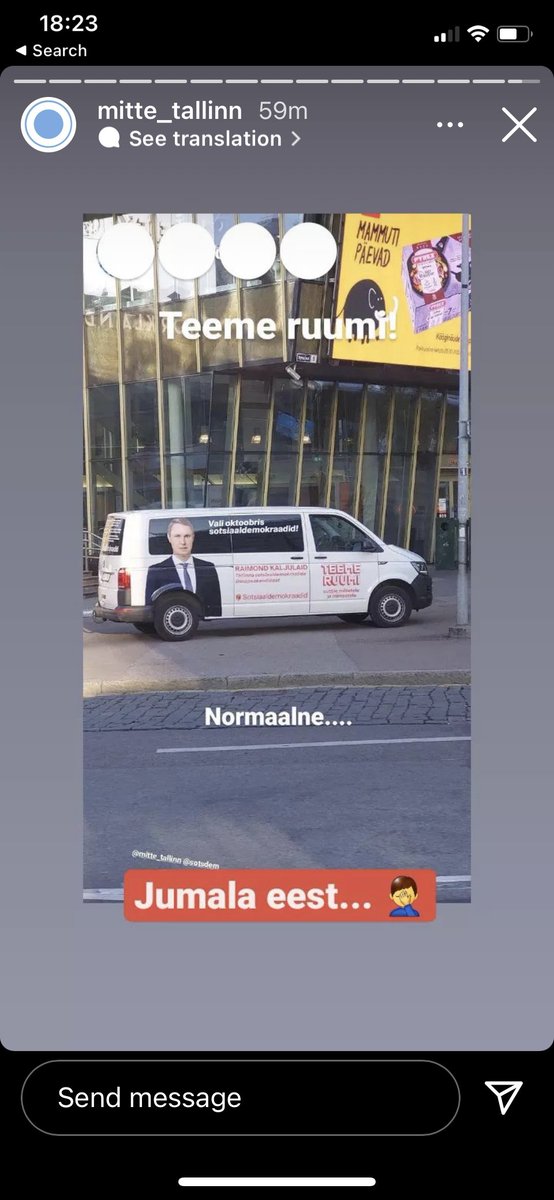 Sain mitte_tallinn instagrami konto vahendusel teada, et meie kampaania buss on parkinud kõnniteel. See on lubamatu ja vale. Vabandan, et selline asi juhtus.