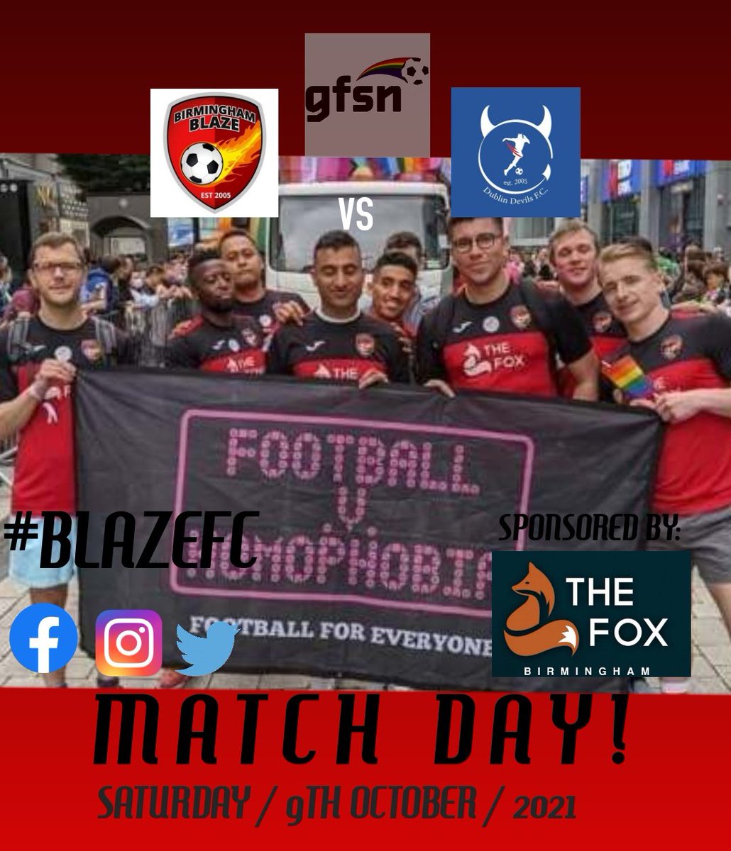 blazefc's tweet photo. Tomorrow!!!! 🏳️🌈⚽🔥
We host @DublinDevilsFC in the @gfsnUK cup in the preliminary round 🏆
It will be a firecracker of a match with plenty of support from both sides! If you want to come watch, please message us and we will give full details. ❤️
#blazefc #foxbar #gfsn #LGBTQ https://t.co/tNG7aopiJj