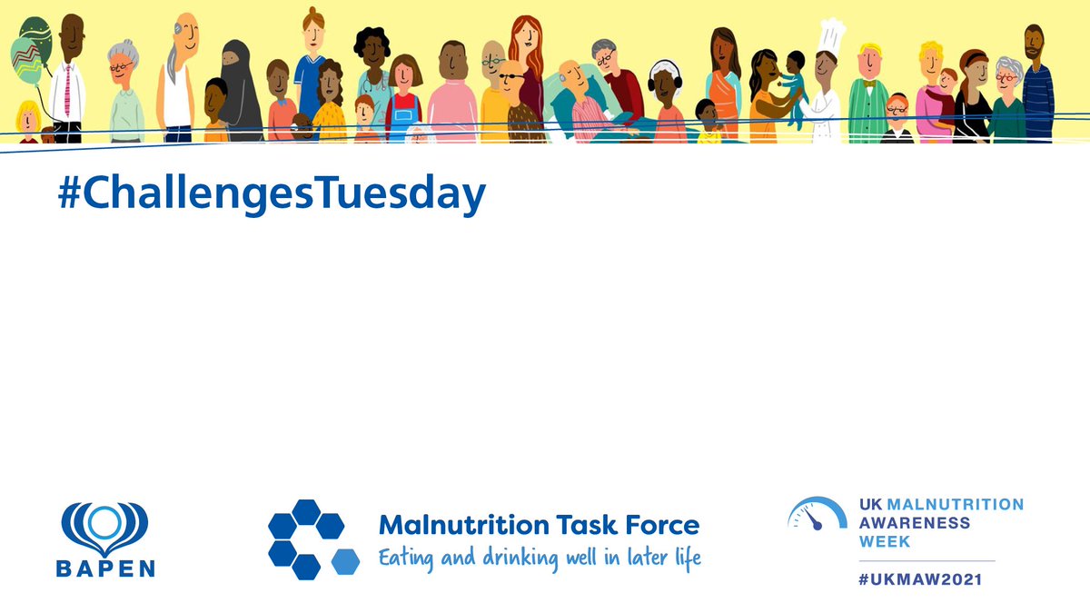 BAPENUK's tweet image. We want to know how you and your team ensure nutrition is at the forefront of coordinated care. Share tips, selfies and success stories today to help others beat the challenges! Don't forget to include #ChallengesTuesday so we see your posts. #UKMAW2021