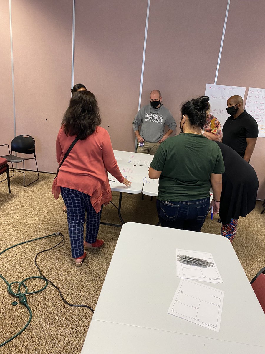 Our instructional leadership team <a href="/FallsChurchHS/">Falls Church HS</a> is hard at work this morning brainstorming ideas around our intervention block. #WeAreFC