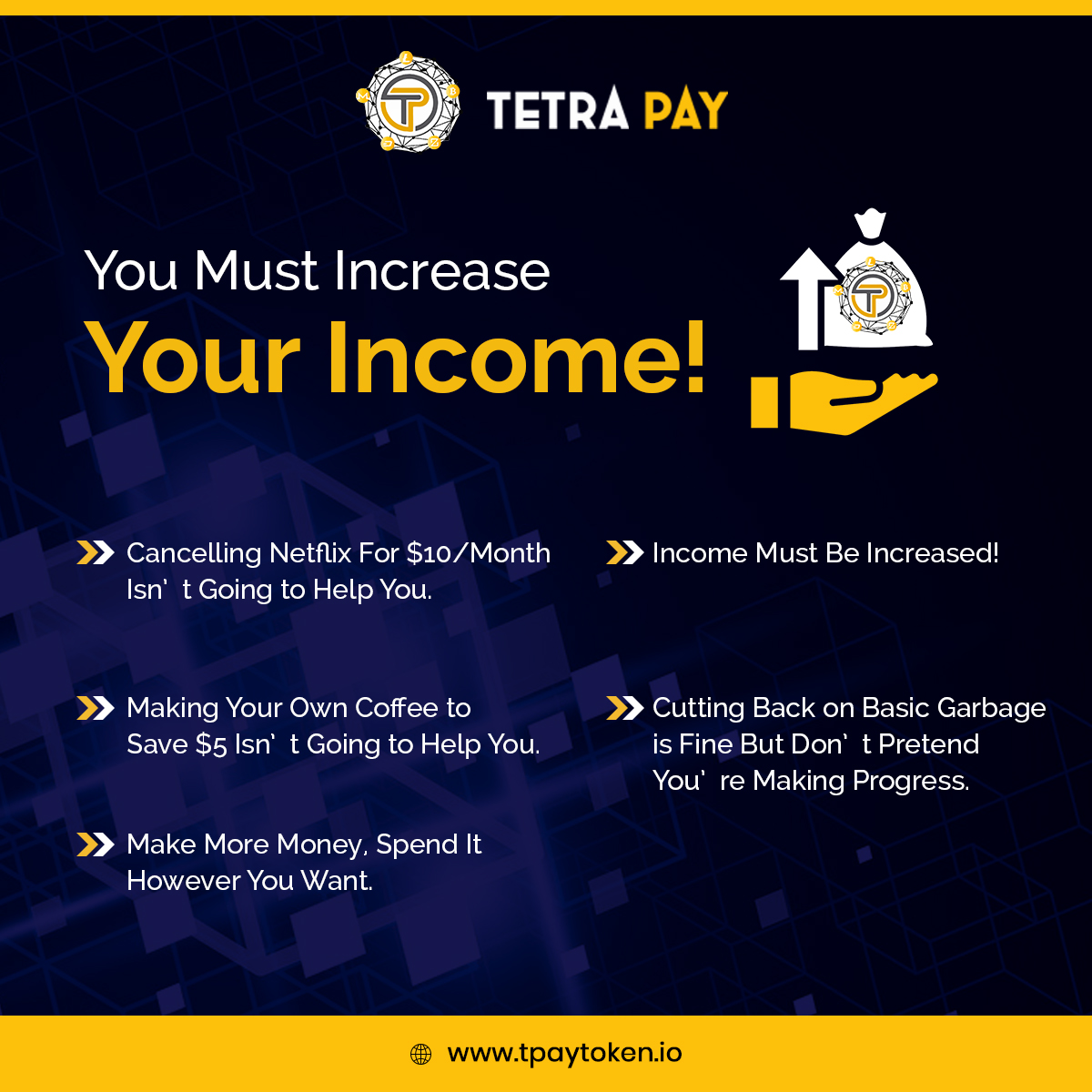 TpayToken's tweet photo. You Must Increase Your Income

Buy #Tpay: https://t.co/5LwrfIHWif

#investment #business #investing #bitcoin #investor #trading https://t.co/zxEdEcom72