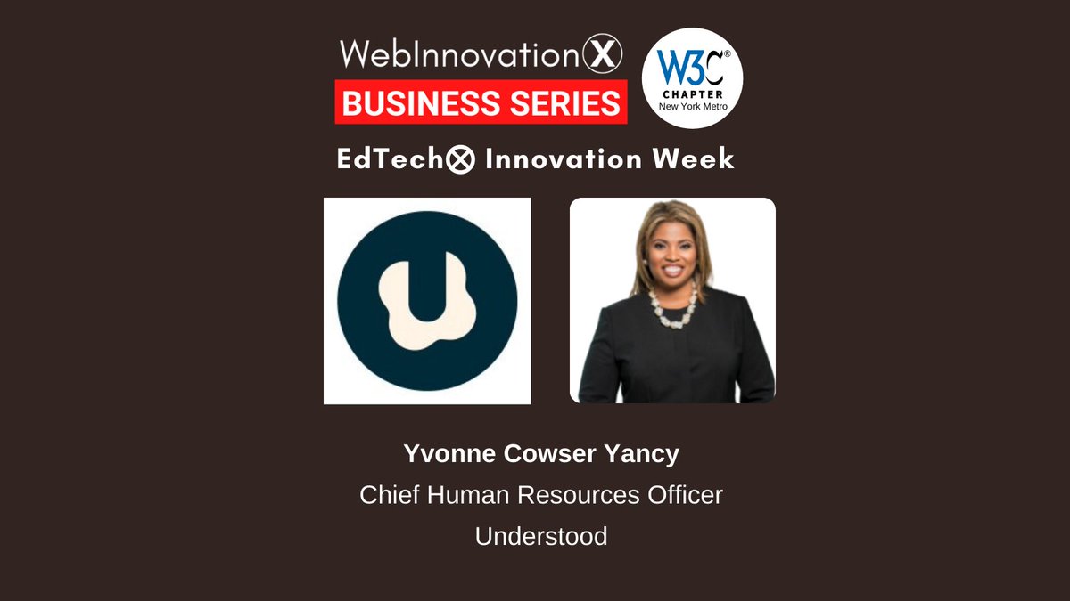 FortuneTimesNYC's tweet photo. WebInnovation⨂ and W3C New York Metro Chapter are proud to have Yvonne Cowser Yancy, Chief Human Resources Officer, Understood, as our Featured Speaker today at https://t.co/itCSJ0UFSf
Come join us LIVE at 11:00 am EDT today on our YouTube Channel.
https://t.co/7KjZWaYmDD https://t.co/fRQstYpEJC