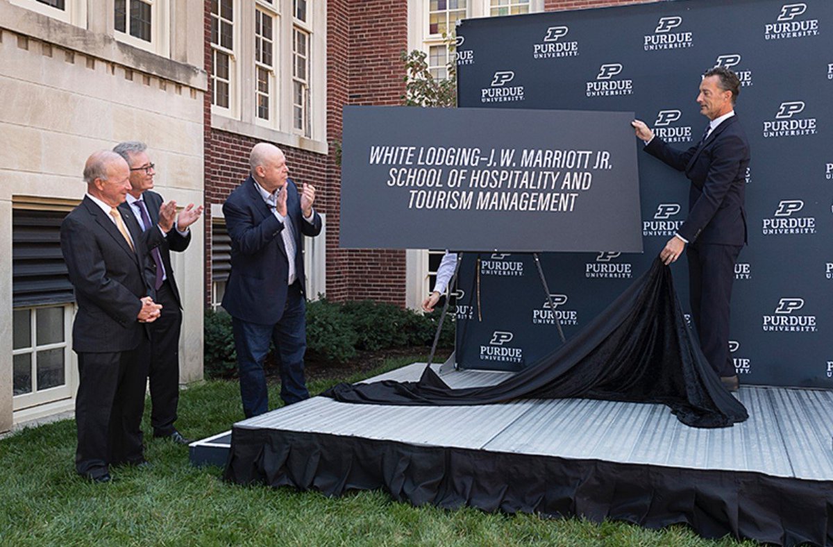 Did you see the exciting news?! The School of Hospitality and Tourism is getting a name change! It will now be White Lodging-J.W. Marriott, Jr. School of Hospitality and Tourism Management to celebrate and honor both White Lodging and J.W. Marriott. 

purdue.edu/newsroom/relea…