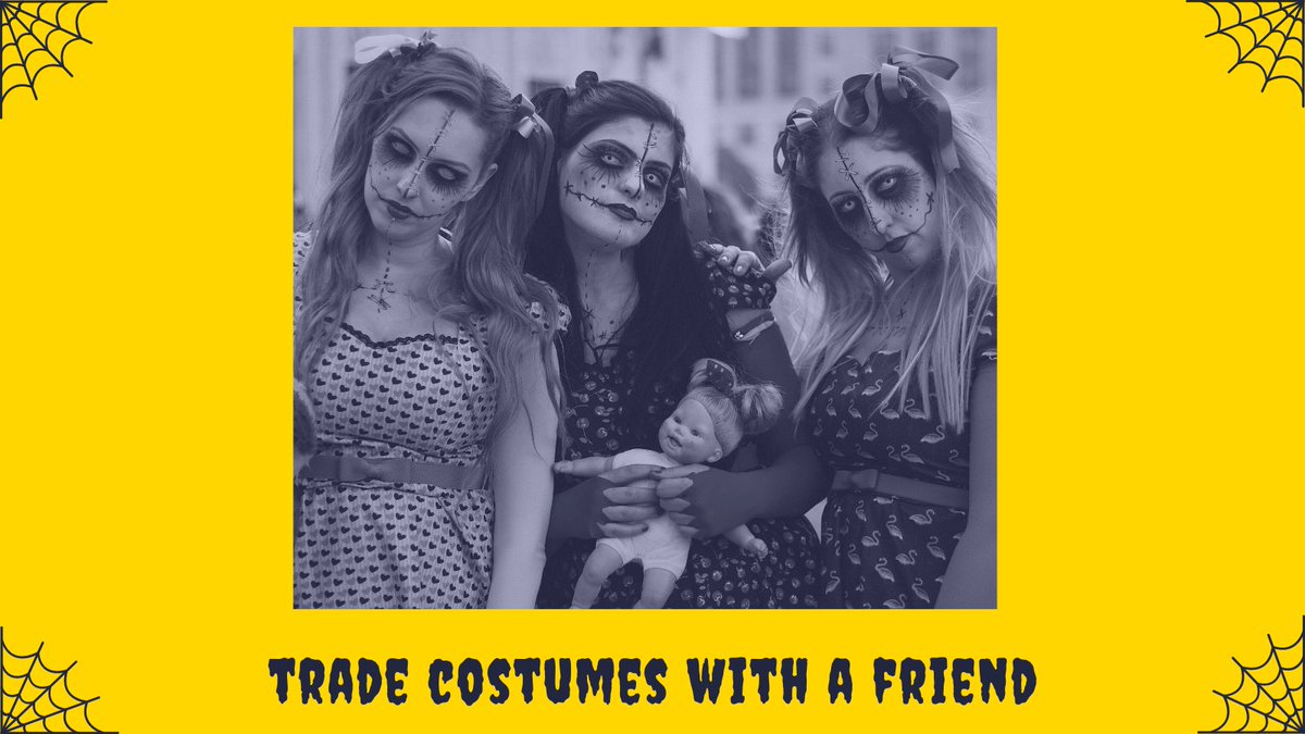HealthyCoinLLC's tweet photo. Tight on cash for a costume?  Or, more realistically this year, disappointed to learn your Amazon costume won't make it on time?

Why not trade with a friend?  Swap masks, gloves, costumes pieces, etc. and make a brand new outfit (COVID friendly, of course).

#halloweencostumes https://t.co/F5vgQfe4jQ