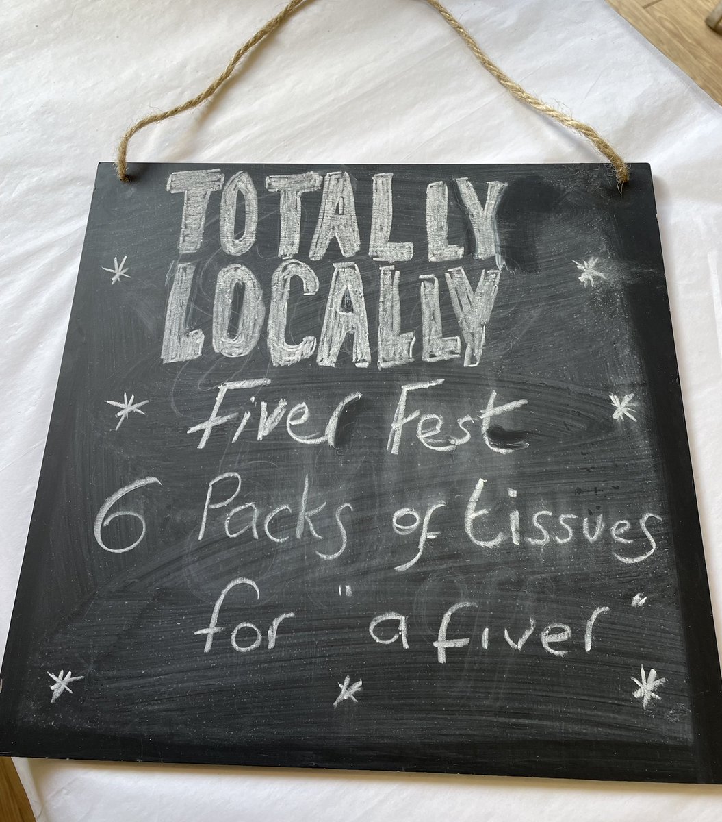 The sign has been re-chalked! #fiverfest starts tomorrow! #totallylocally #brecon #breconhighstreet #breconbuzz
