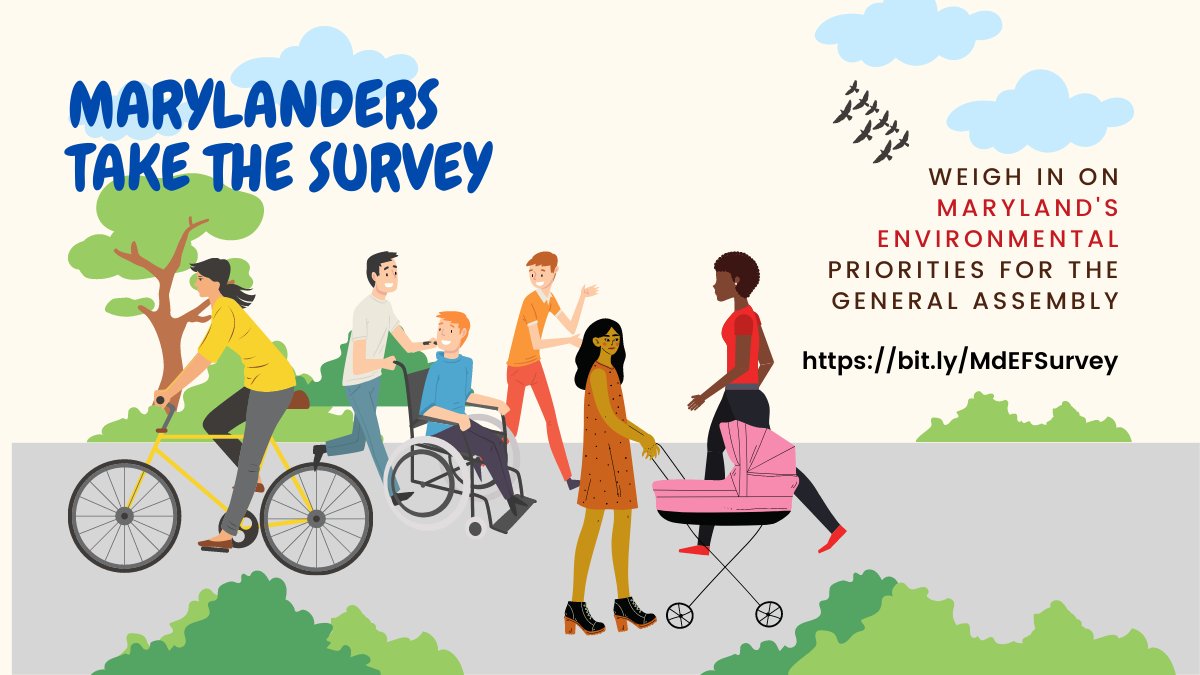 Your turn! We're asking all Marylanders to tell us the environmental issues that matter most to you. This will help form our agenda for the upcoming General Assembly session. Take our quick survey--because your voice matters. bit.ly/MdEFSurvey #MDEnviroSurvey