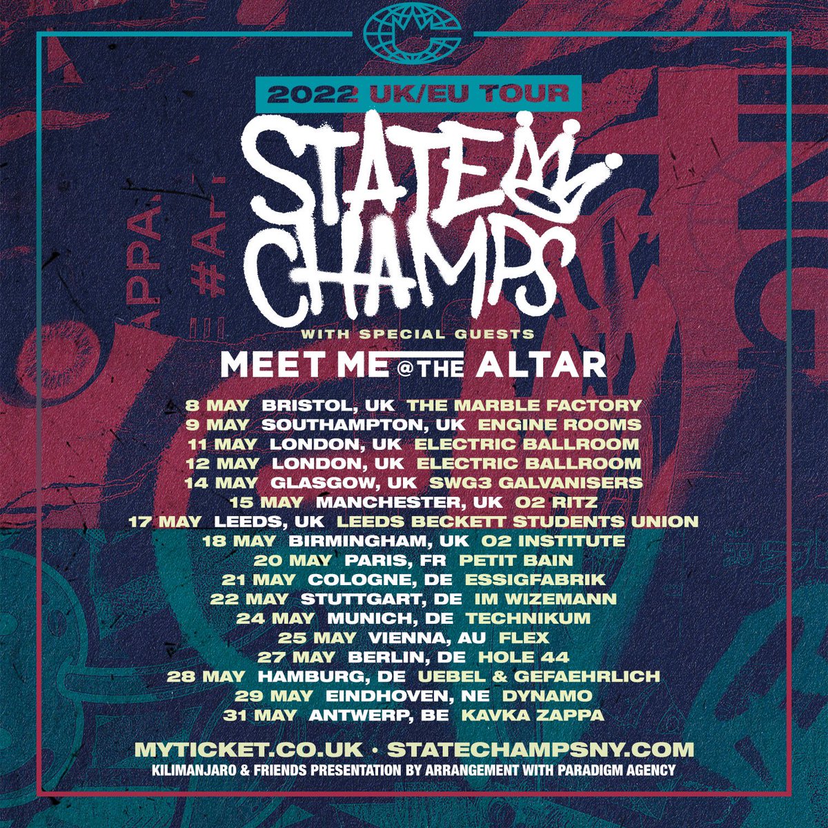 State_Champs's tweet image. Excited to have @MMATAband joining us on our UK/EU tour next year! Tickets at statechampsny.com
