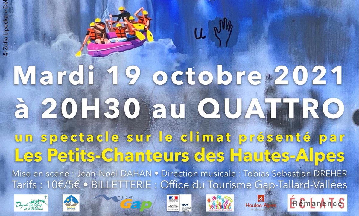 DiocesedeGap's tweet photo. Mardi 19 octobre 2021, à 20h30 au Quattro, Les Petits-Chanteurs des Hautes-Alpes donnent un spectacle sur le climat https://t.co/C64PAVwkSO via 
@DiocesedeGap https://t.co/UxfZ6cbVk2