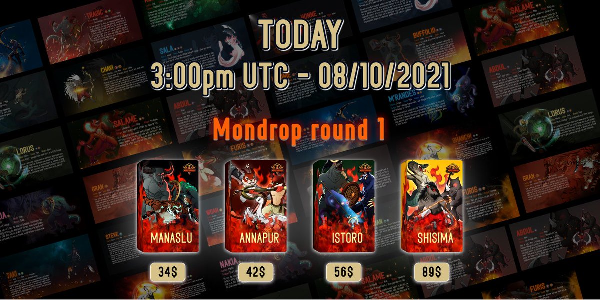 Mondrop Round 1

Here is the list of people in this Mondrop Round 1: docs.google.com/spreadsheets/d…

Round 1 will be started at 3 PM UTC – Oct 8th. Links: wax.atomichub.io/drops/83481+83…