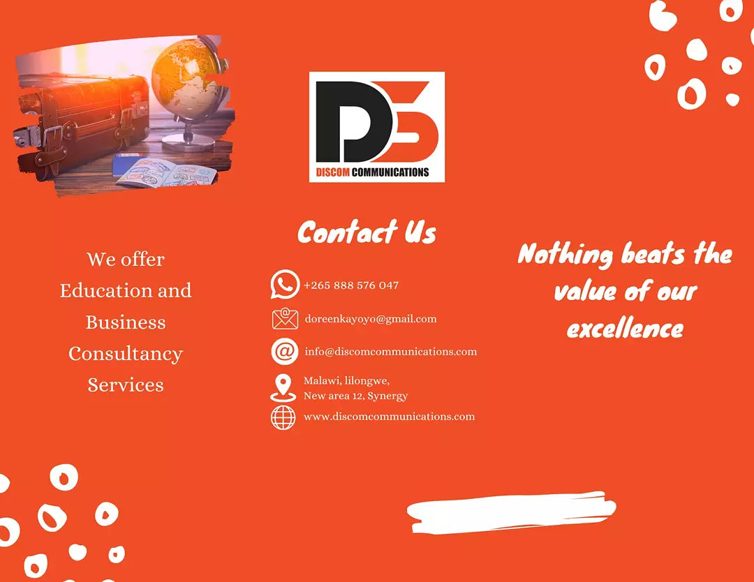 gdcmalawi's tweet photo. Advantages of Brochures 
They cover a wide range of information
Very easy to distribute
Saves a lot of time
Cost-effective marketing strategy
They are attractive and capture your client’s attention
It creates an easy referral system
Get your brochures today! 
#gdcmalawi #chetra https://t.co/i96w48wZD5