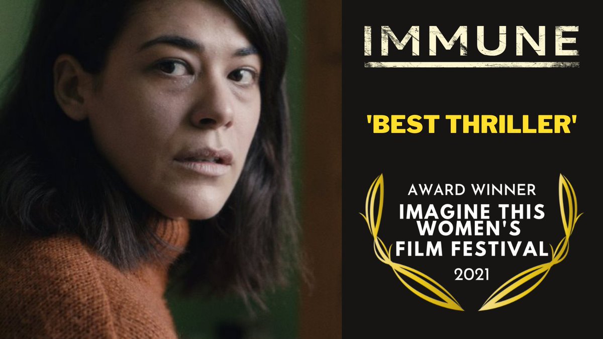 film_immune's tweet photo. Thank you @imagineprods for awarding #Immune 'Best Thriller'! We had many talented womxn in our cast and crew who helped bring the film to fruition. We want to thank them and everyone who helped make this film happen. #awardwinning  #scifi  #thriller #shortfilm https://t.co/I3PZGRWOJz