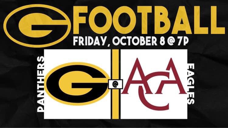 Geneva takes on ACA in Montgomery tonight at 7! This is a huge area game with playoff implications!! PSN will be streaming the game from ACA! Just win, baby win! Go Panthers!! #PantherPride