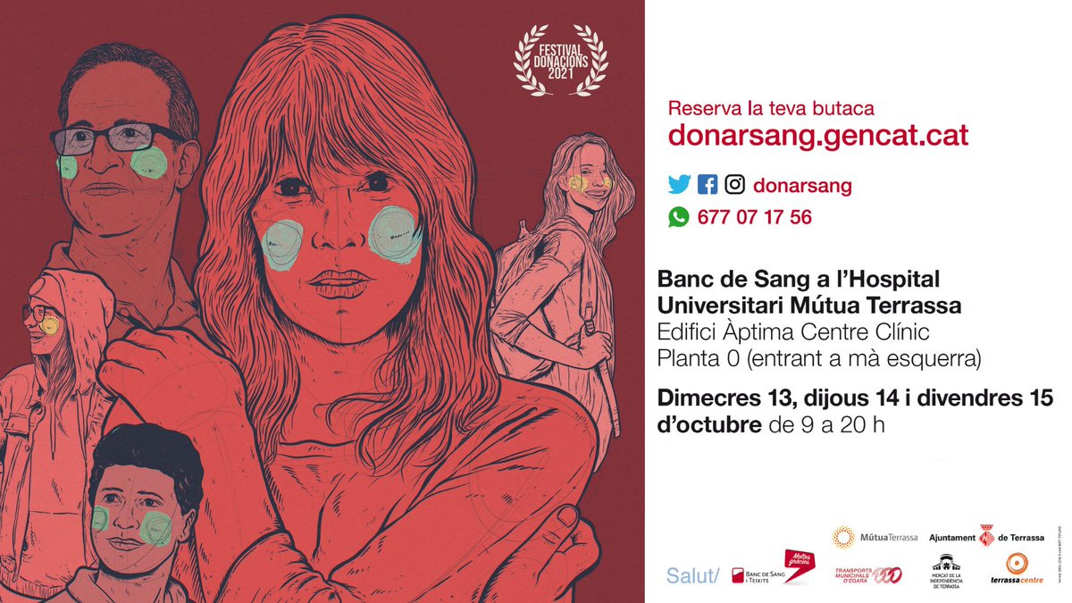 ajterrassa's tweet photo. 13.10.2021| Comença la #MSangTerrassa. Reserva hora perquè donar sang és una altra pel·lícula. No perdis l'oportunitat de formar-ne part! https://t.co/STuBmaeZ1t https://t.co/bRfOaWFw1h