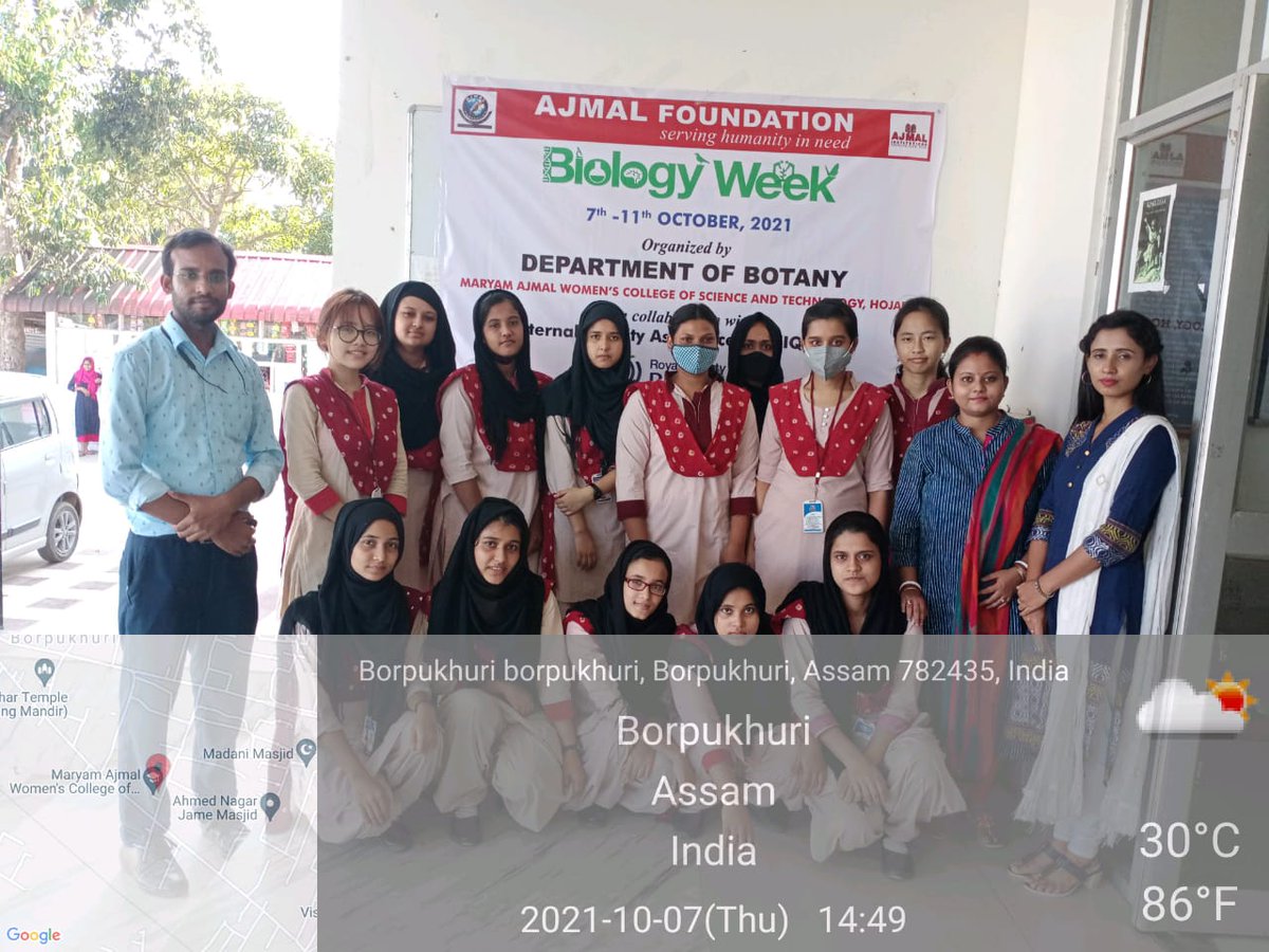 jalom39's tweet photo. #BiologyWeek
Dept. of Botany,Maryam Ajmal Women's College of Science and Technology,Hojai,India is celebrating Biology Week in Collaboration with the RSB, London, from 7-11th October 2021,with a range of events &amp; activities. @RoyalSocBio
#iambiologist @FoundationAjmal https://t.co/koRrdvTnRa