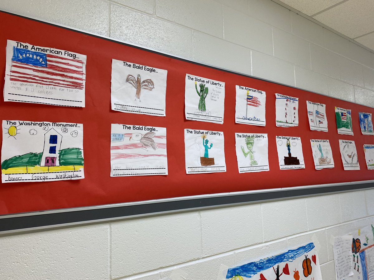 Mariner2nd's tweet photo. Our 2nd graders created an American Symbols bulletin board! https://t.co/m3dmIdgXzZ