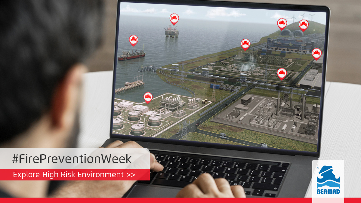 #FirePreventionWeek is the best time to expand your knowledge about fire protection. 🚨 Visit BERMAD’s High Risk Environment, and take a virtual tour that allows you to explore equipment across an industrial complex in a professional yet exciting way! >> hubs.li/H0Y-7bp0