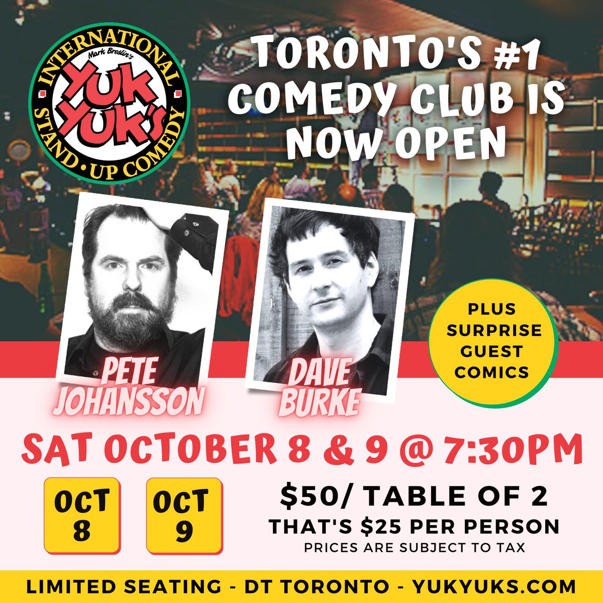 12 TICKETS LEFT FOR TONIGHT &amp; 10 FOR SATURDAY. Shows will SELL OUT: YukYuks.com/Toronto

Pete Johansson earned the title of global headlining comic with a nonstop schedule taking him to every corner of the globe. He's spearheading the Toronto stage this weekend.

#Toronto