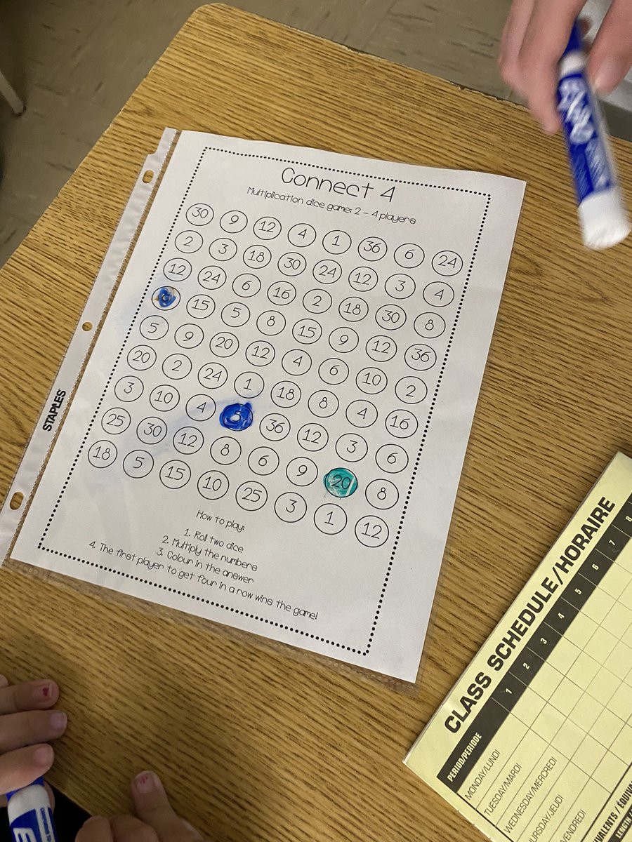VicMartin33's tweet photo. Today’s math game is Multiplication Connect 4! #mathgamefriday https://t.co/bv2jwcv0sL