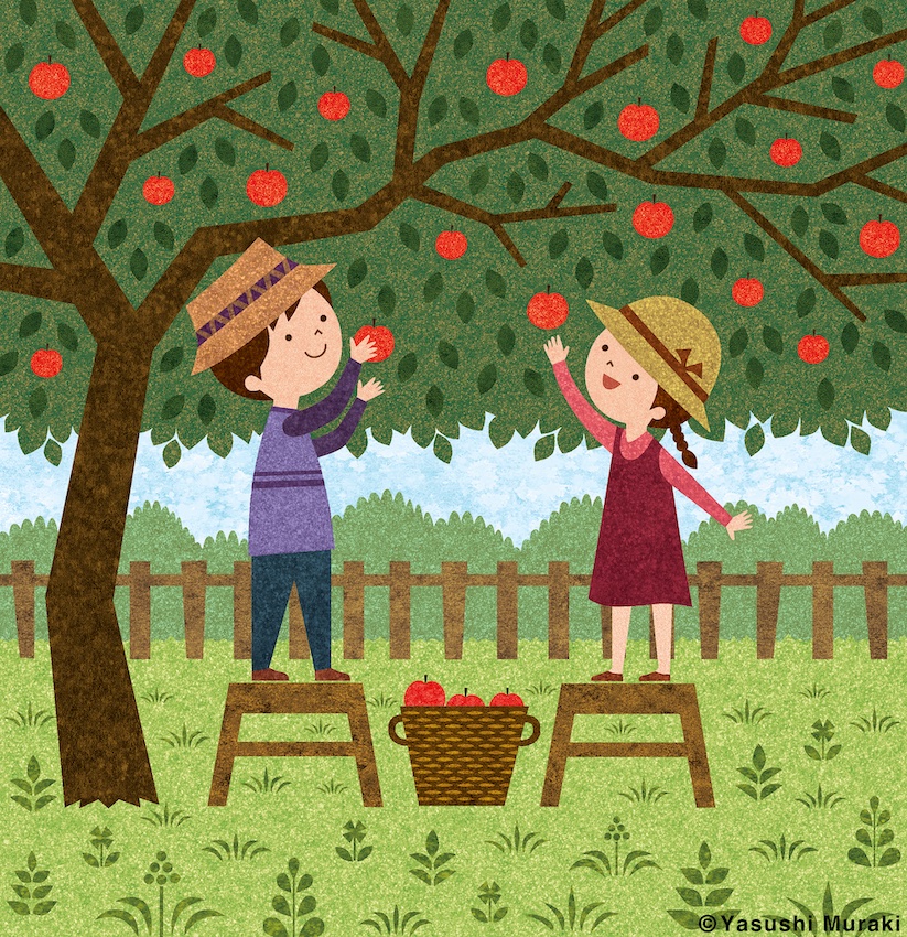 イラストレーター むらきやすし 秋のリンゴ狩りアップしますね イラスト好きな人と繋がりたい 絵描きさんと繋がりたい みんなで楽しむtwitter展覧会 秋の創作クラスタフォロー祭り 秋イラスト 秋 りんご狩り りんご 紅葉 もみじ Apple