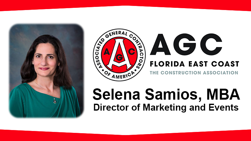 AGC_FEC's tweet photo. The AGC Florida East Coast Chapter is pleased to announce Selena Samios MBA has joined the association as its Director of Marketing and Events. Samios brings a wealth of experience and skills to the association. #AGCFECStrong https://t.co/9qX2a5KWJD