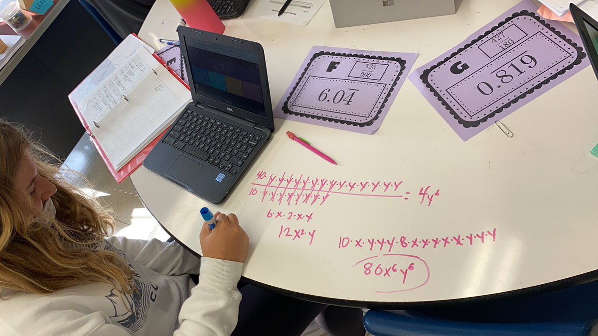 mlittlemath's tweet image. Multiplying and dividing monomials is so much fun!  😀
