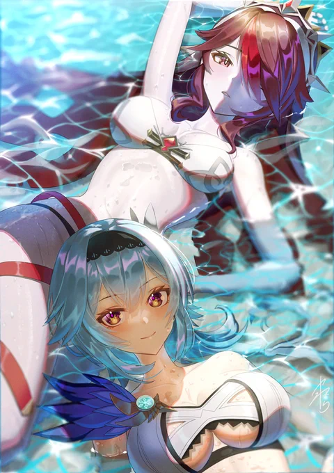 #秋だけどまだ全然暑いので水着絵再掲してもいい
いっときましょう 