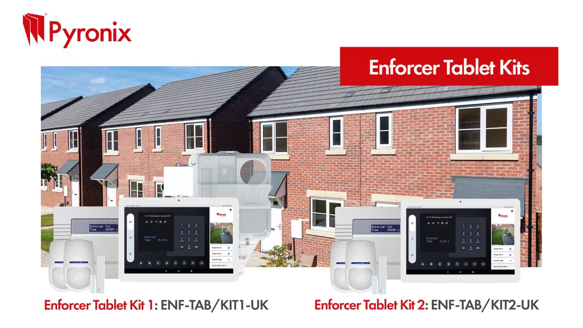 Pyronix's tweet image. Incorporating security, automation and video in one platform, the Enforcer Tablet Kit 1 &amp;amp; 2 are now available in distribution! 🙌

Enforcer Kit 1: bit.ly/3FCWdlo 
Enforcer Kit 2: bit.ly/3Fv7nsn 

#EnforcerV11Kits #AndroidTablet #HomeControlHUB #NewRelease