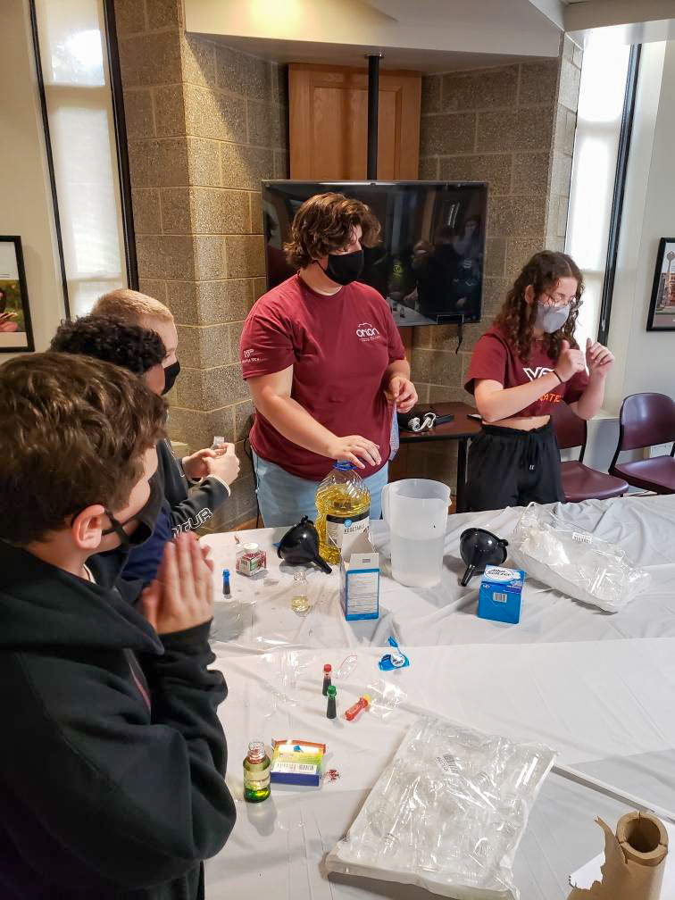 FralinLifeSci's tweet photo. Kristy Collins, our director of education and outreach, and @OrionScienceLLC assisted children attending the @VTSciFest in making groovy lava lamps 🌋 and super sticky magnetic slime ⚡️.

It looks like fun was had by all!

(And look at that awesome @FralinLifeSci swag! 😎) https://t.co/D5WHSTsJZE