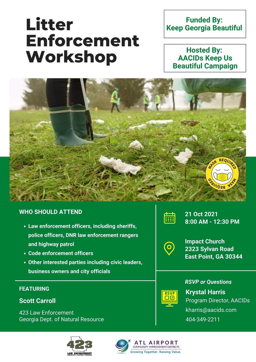 KeepCPBeautiful's tweet image. Come learn the laws of the State and Local government. Law Enforcement, Buisness Managers and Community Leaders are all welcome. 
Be ready to be a force in your community to become a cleaner and better community.