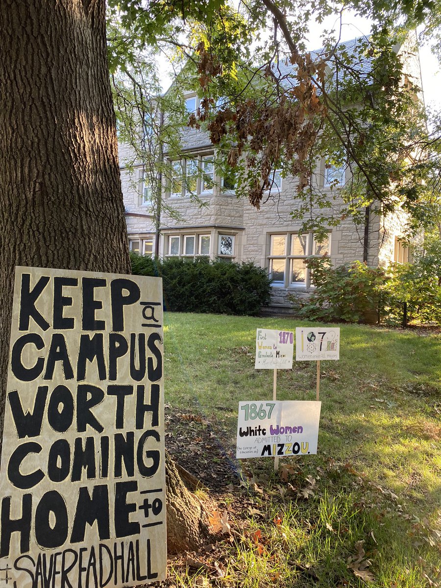 savereadhall's tweet photo. Happy homecoming, Tigers! Keep a campus worth coming home to and #savereadhall 🐯 
#mizzouhomecoming https://t.co/oFWGA4d2Xe