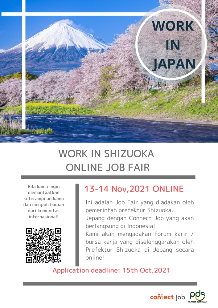 ITBCareerCenter's tweet photo. [EVENT]
Hello, this is Connect Job! We are happy to announce that we have several participating companies for Work in Shizuoka Online Job Fair 2021!

Please apply to the fair first and you can check the job description.
Apply from here! https://t.co/YMswEKqJVx https://t.co/RaujCLySGg