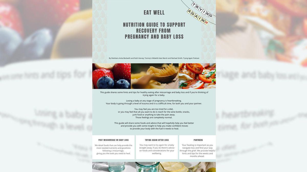 Download a NEW FREE PDF focusing of food during and after a miscarriage and if you're thinking of trying again. It is a piece of "work" that I am happy to have been a part of: tryingagaininfo.data.blog/eat-well-misca… - from S2.1/EP16: Food and Miscarriage #BLAW2021 #BLAW #YouAreNotAlone #BabyLoss