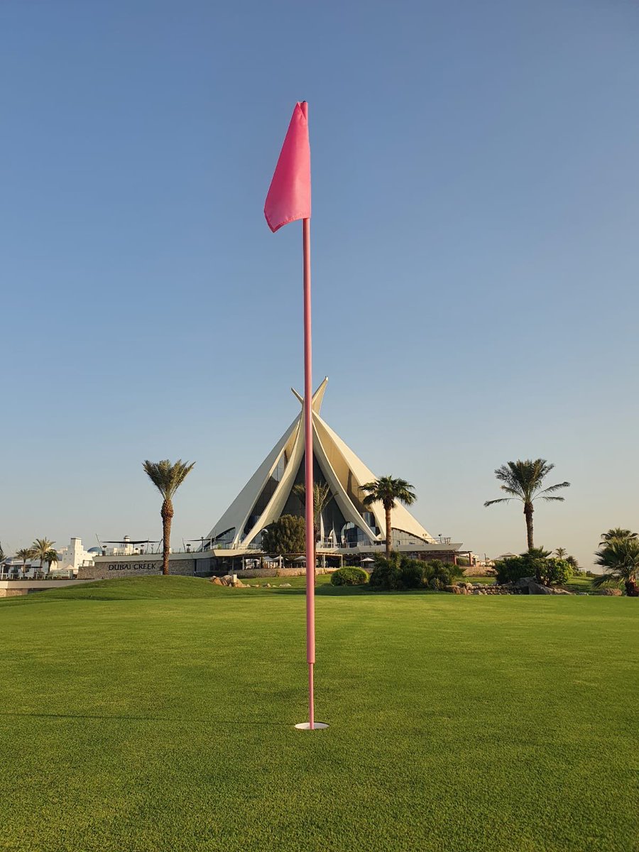 golf_wells's tweet photo. Pink Hole Cups, Flags and Tee Markers for the month of October at Creek to help raise awareness for Breast Cancer.  #greenkeeping #golfcoursemaintenance #golfcourserenovation #dubaigolf #dubai #golfcourses #golfcourseconstruction #golf #BreastCancerAwarenessMonth https://t.co/oxHMoQoGz0